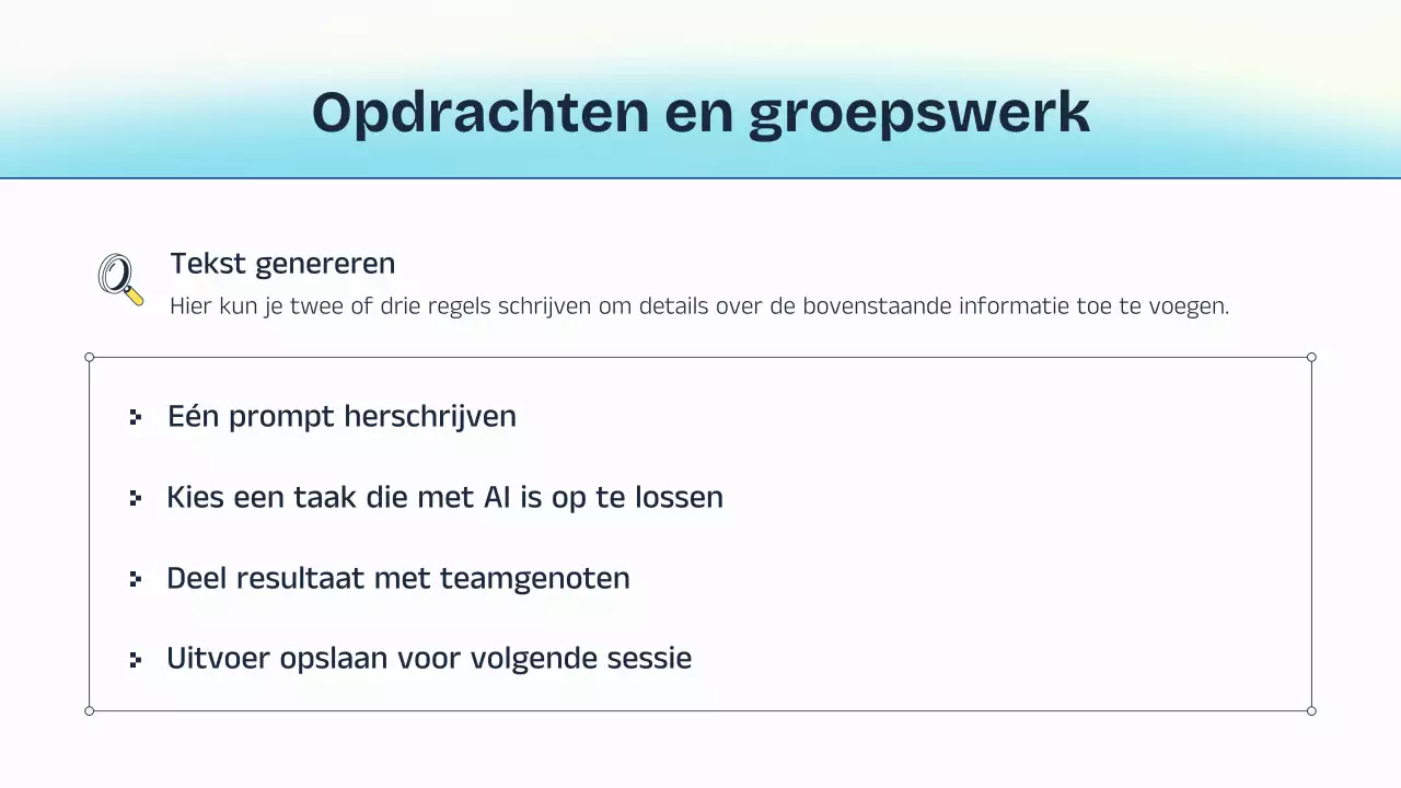 Blauw en geel AI-lezingpresentatie