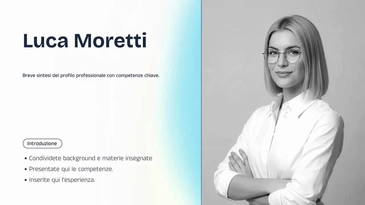 Presentazione della lezione sull'intelligenza artificiale blu e gialla