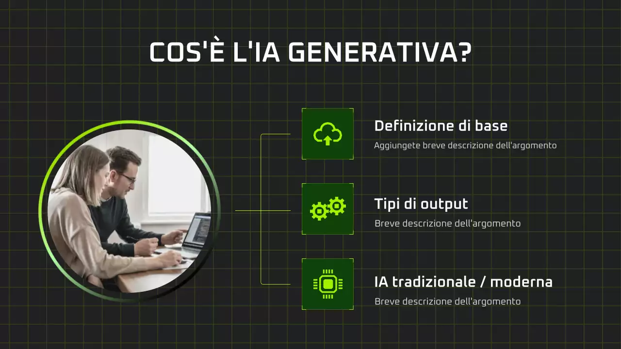 Presentazione del corso di intelligenza artificiale moderna in bianco e nero