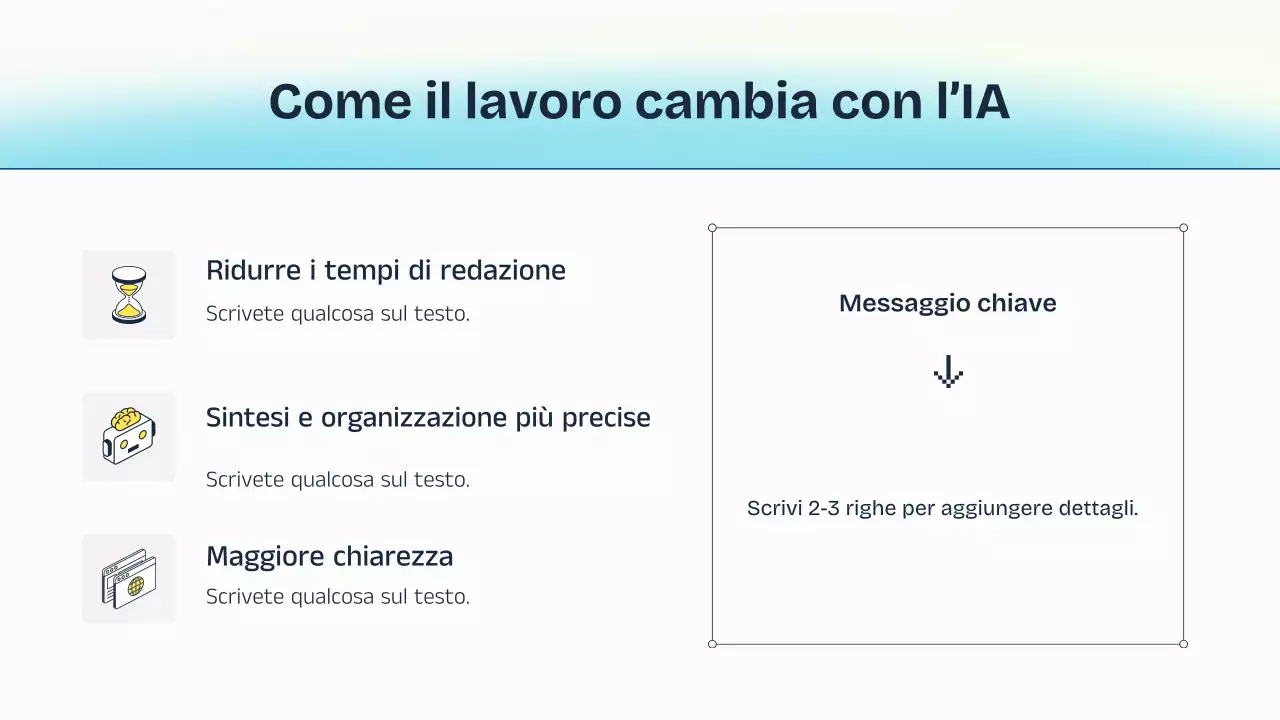 Presentazione della lezione sull'intelligenza artificiale blu e gialla