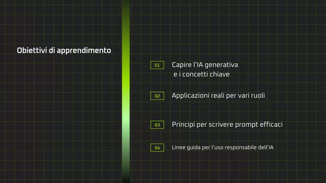 Presentazione del corso di intelligenza artificiale moderna in bianco e nero