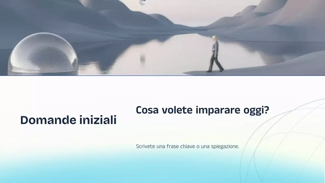 Presentazione della lezione sull'intelligenza artificiale blu e gialla