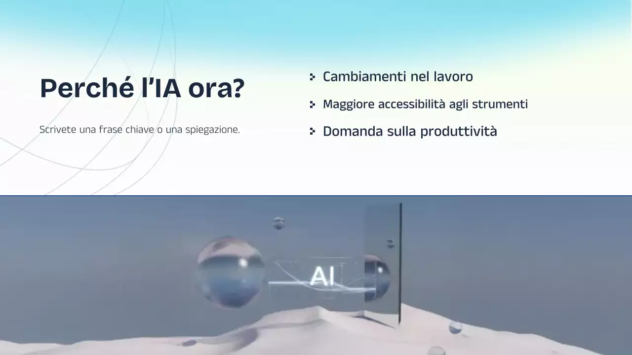 Presentazione della lezione sull'intelligenza artificiale blu e gialla