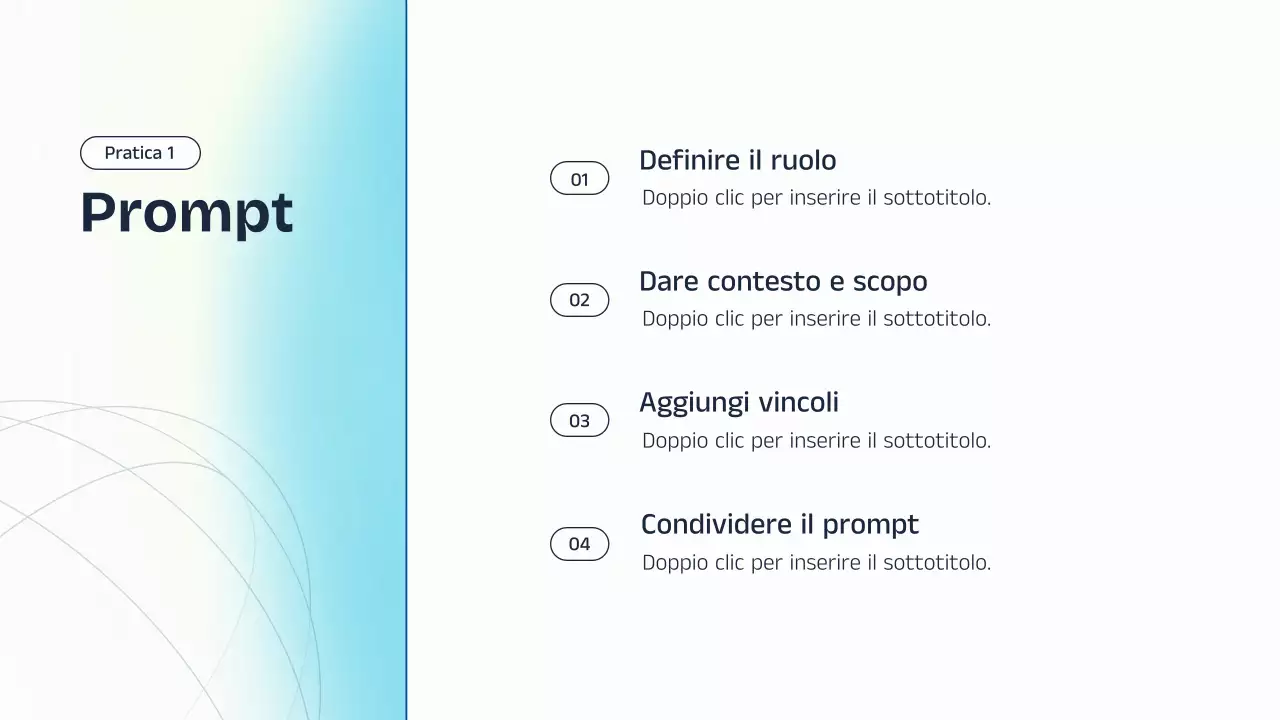 Presentazione della lezione sull'intelligenza artificiale blu e gialla