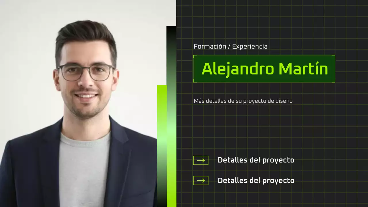 Presentación del curso de IA moderna en negro y verde