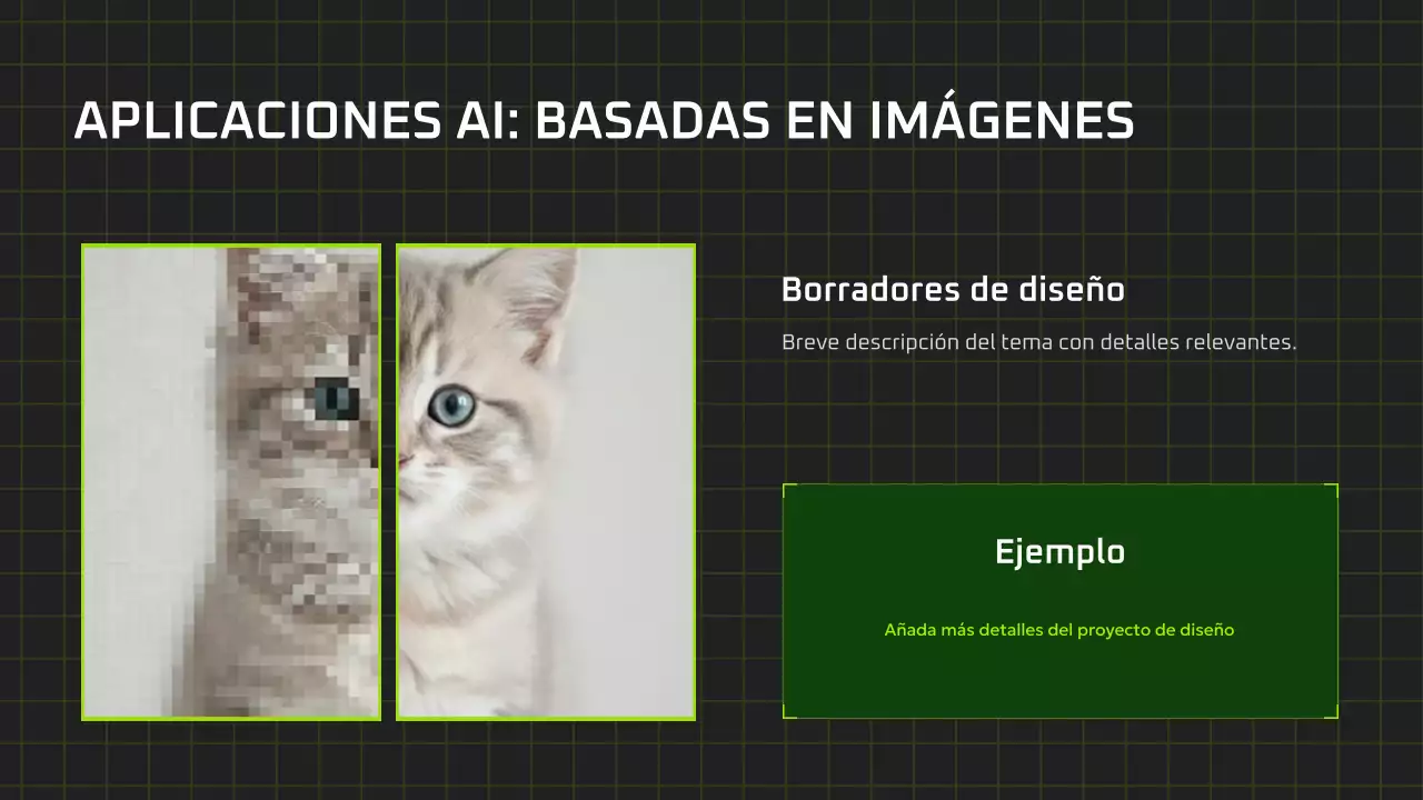 Presentación del curso de IA moderna en negro y verde