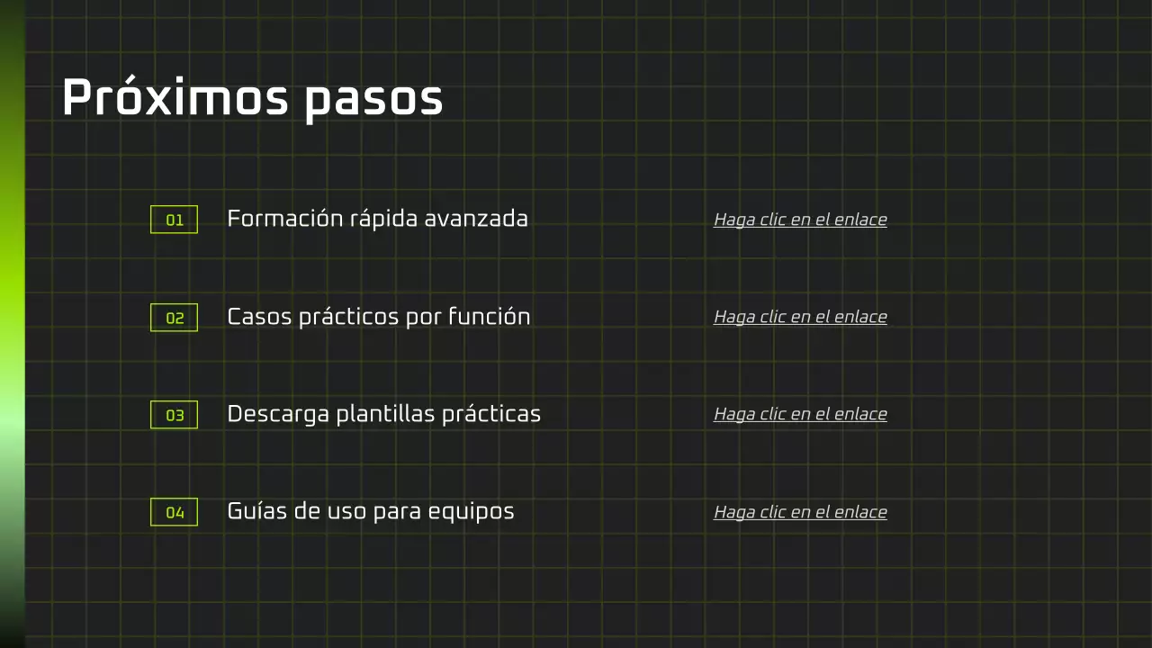 Presentación del curso de IA moderna en negro y verde