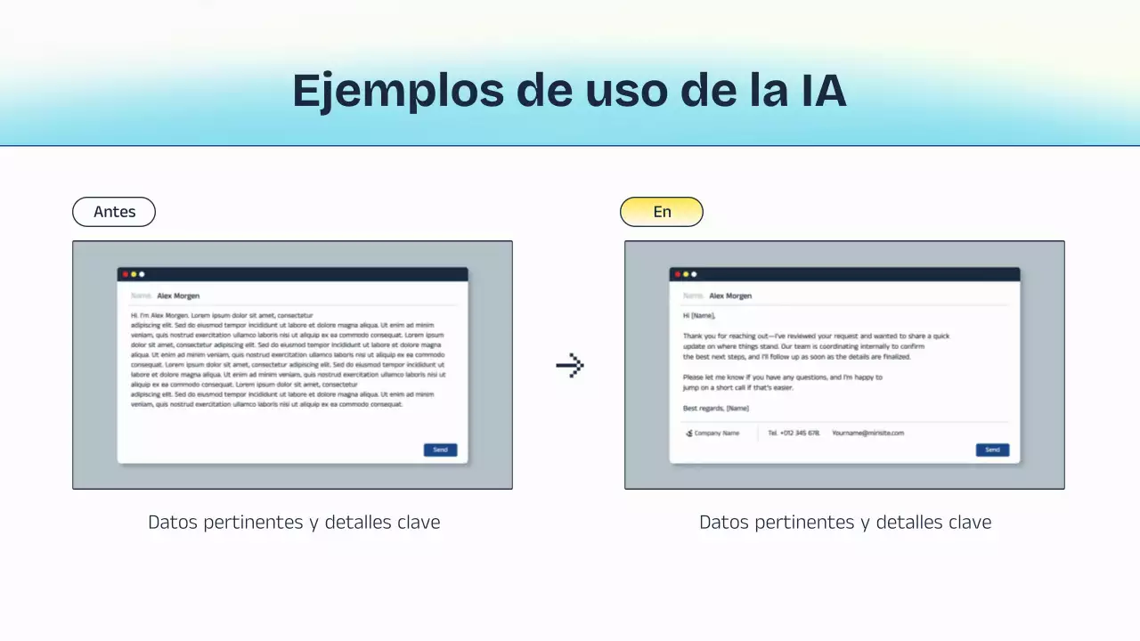 Presentación de la conferencia sobre IA azul y amarilla