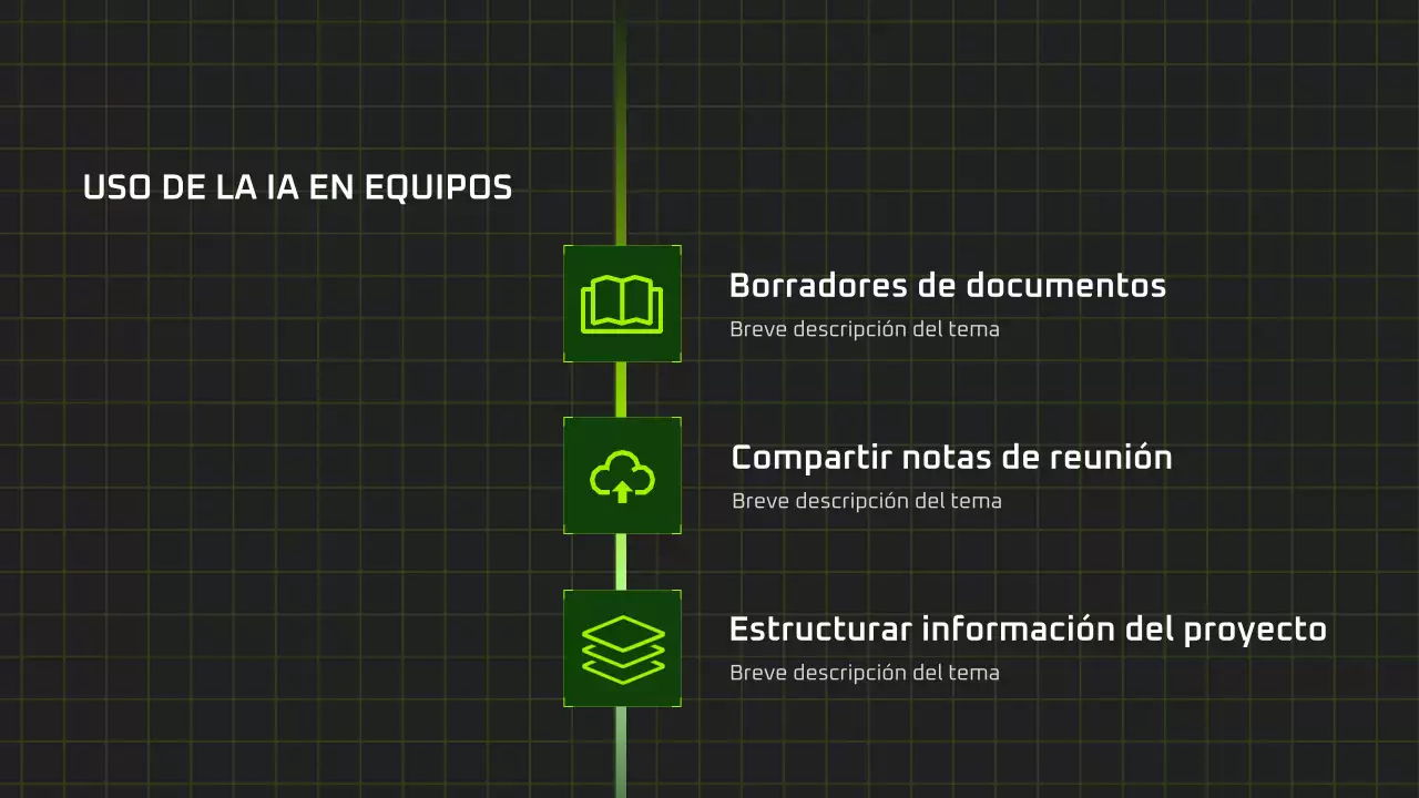 Presentación del curso de IA moderna en negro y verde