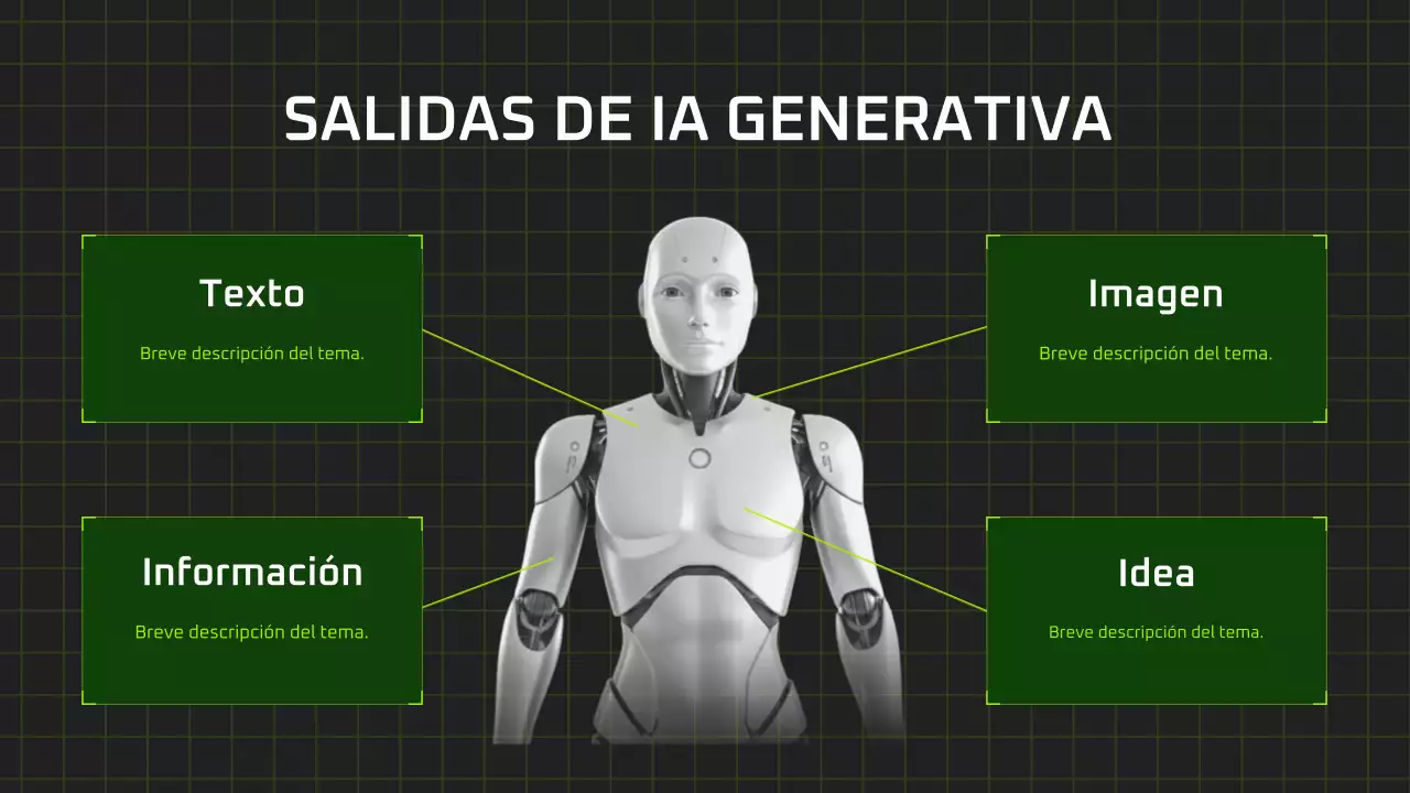 Presentación del curso de IA moderna en negro y verde