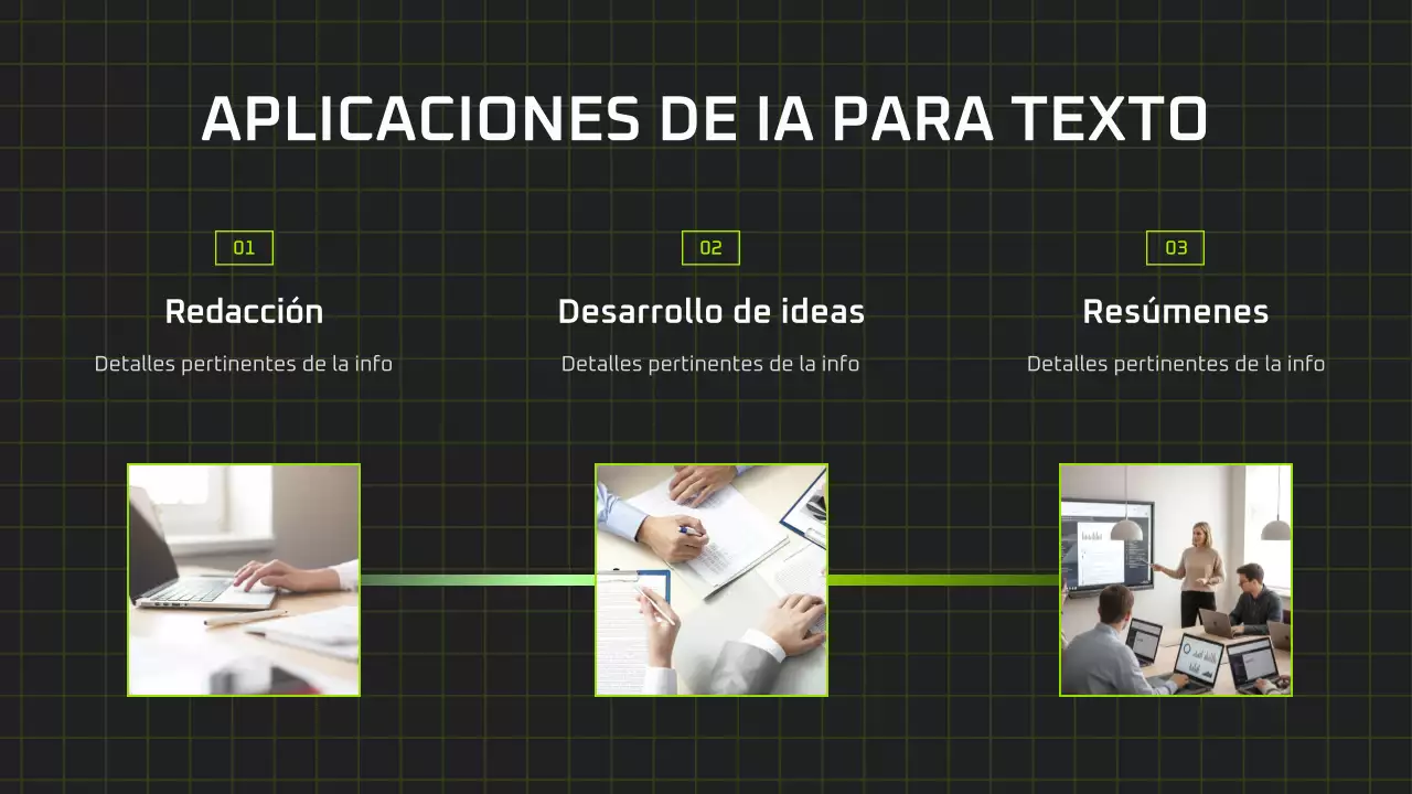 Presentación del curso de IA moderna en negro y verde