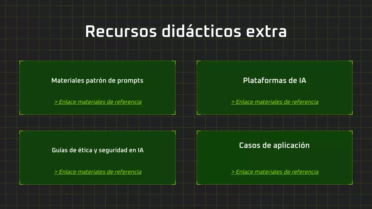 Presentación del curso de IA moderna en negro y verde