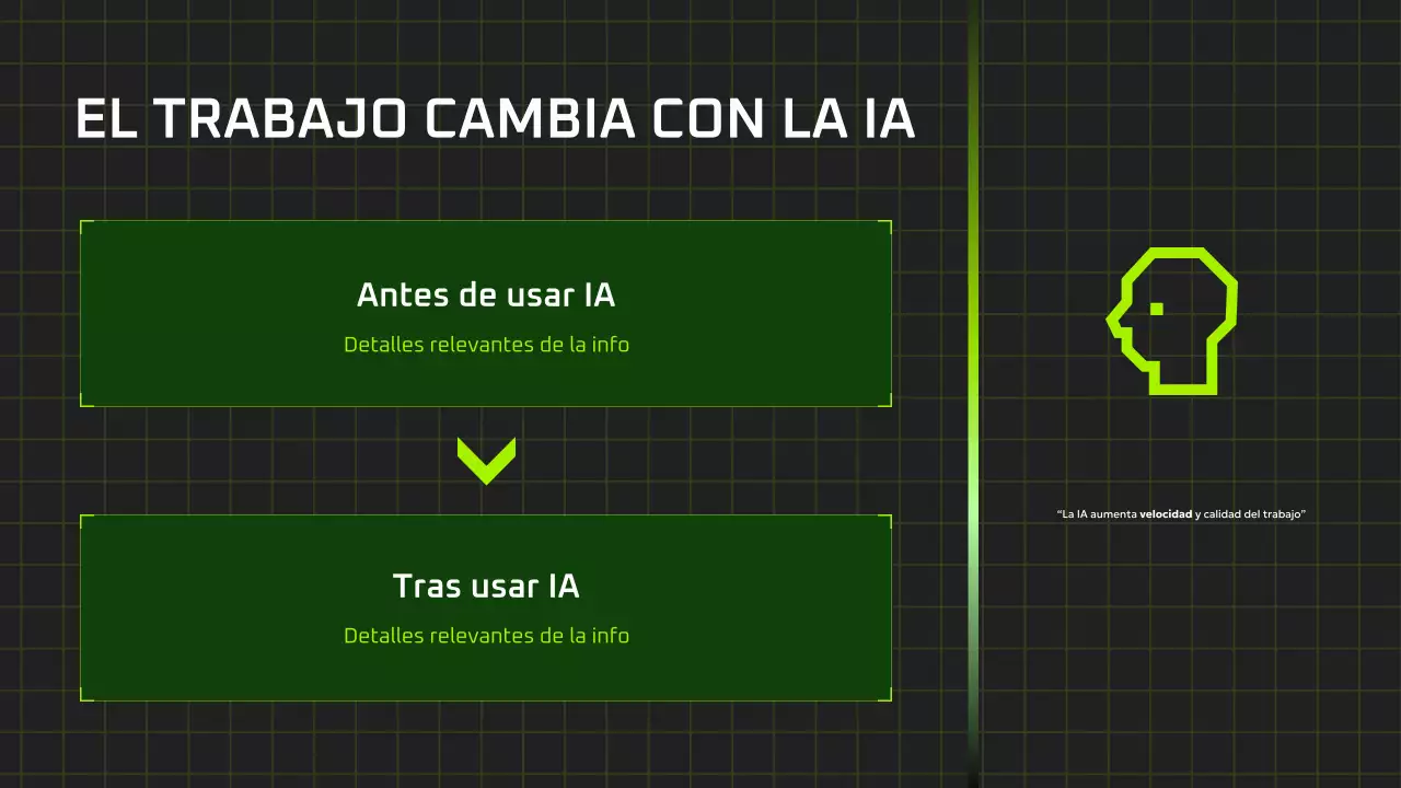 Presentación del curso de IA moderna en negro y verde