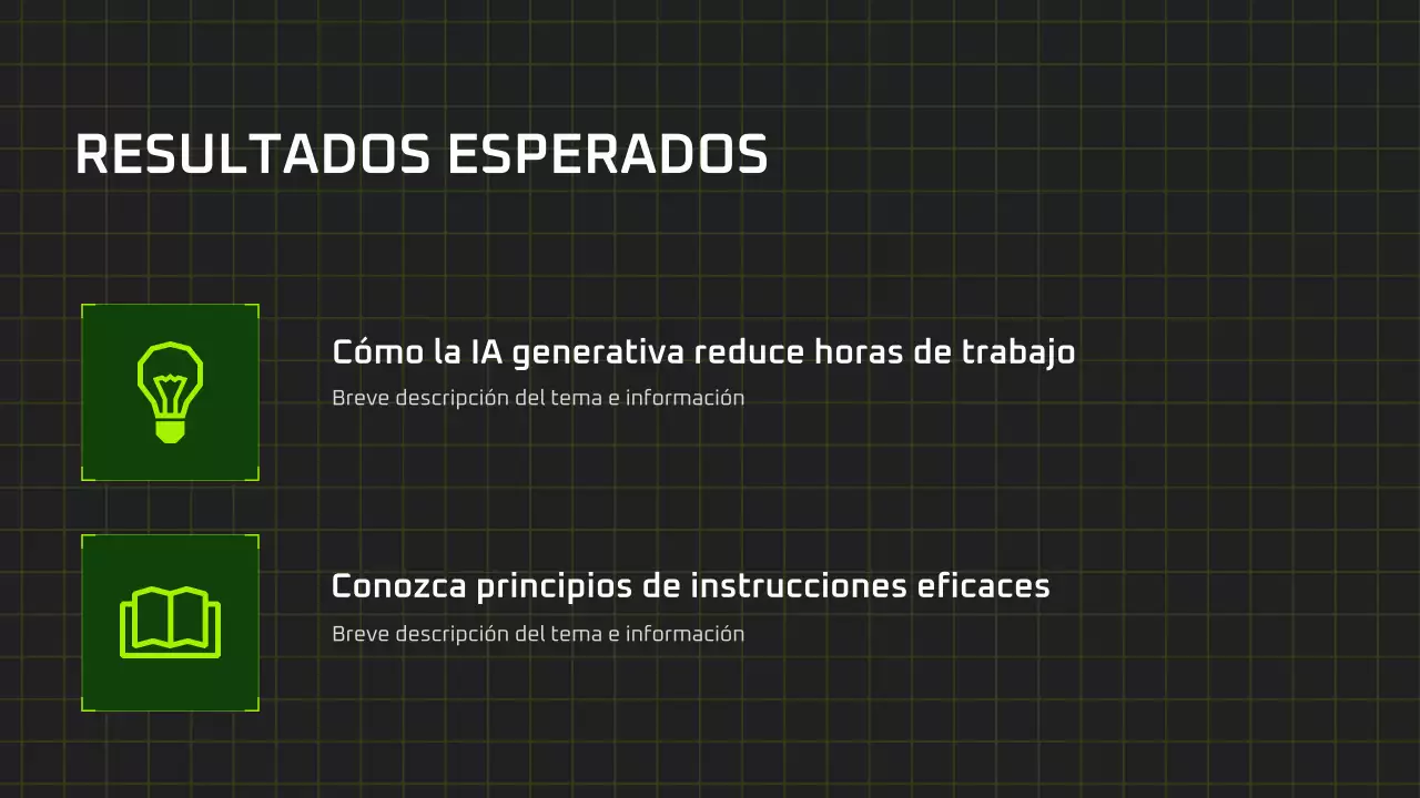 Presentación del curso de IA moderna en negro y verde