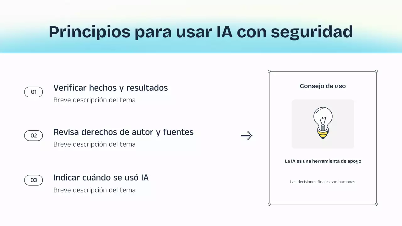 Presentación de la conferencia sobre IA azul y amarilla