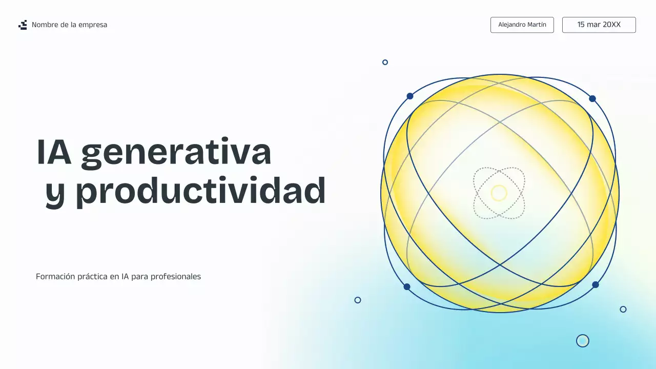 Presentación de la conferencia sobre IA azul y amarilla