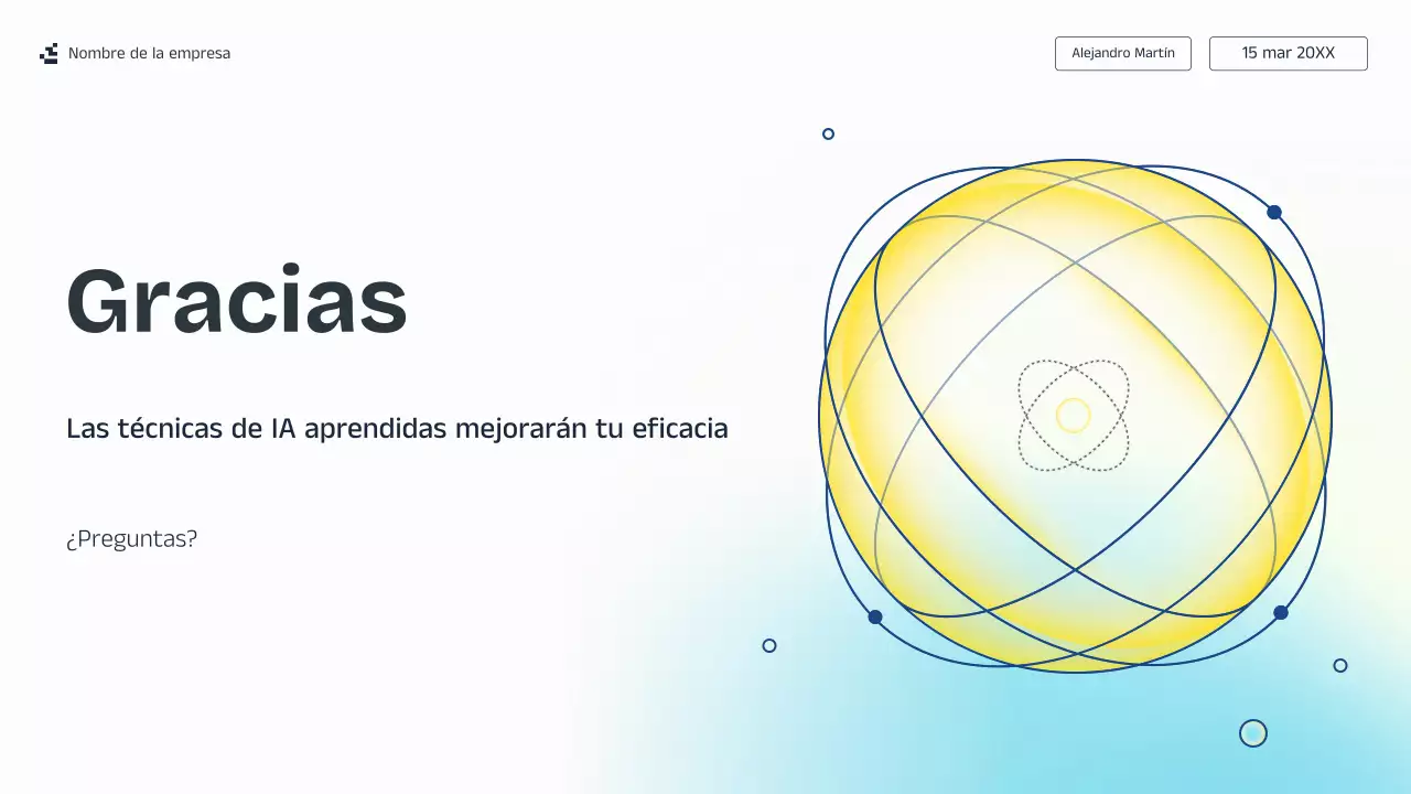 Presentación de la conferencia sobre IA azul y amarilla