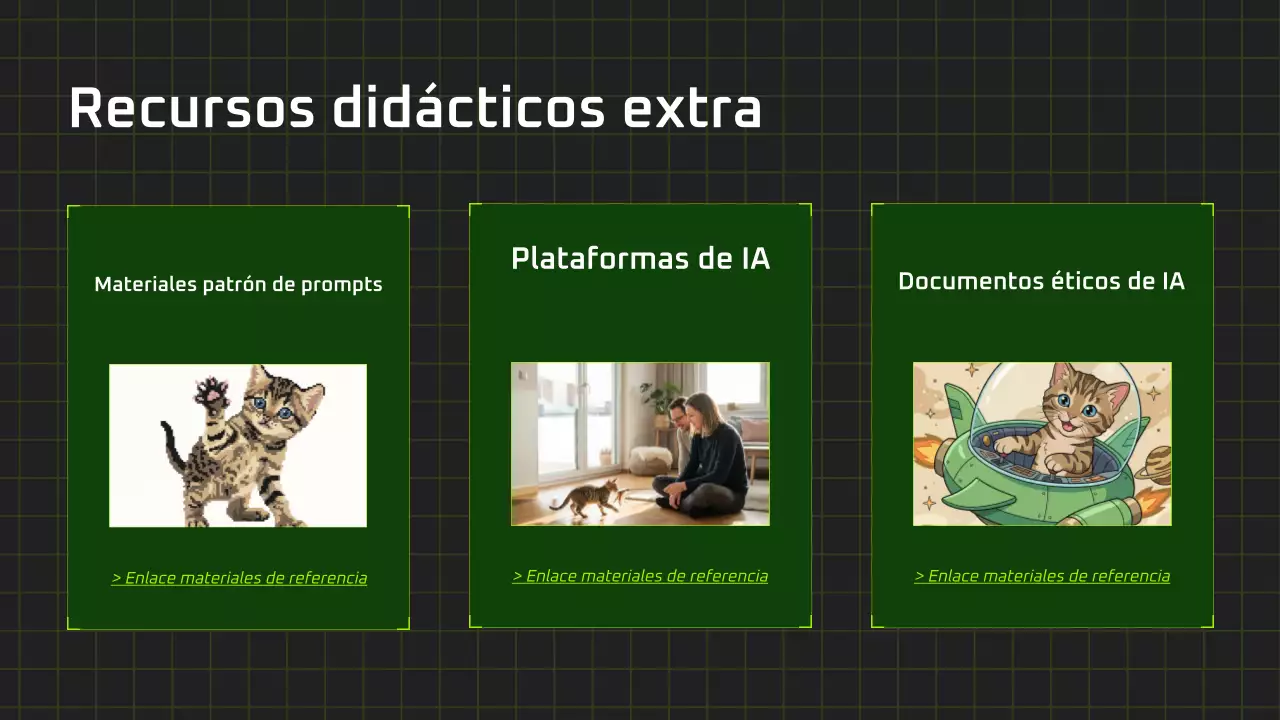 Presentación del curso de IA moderna en negro y verde