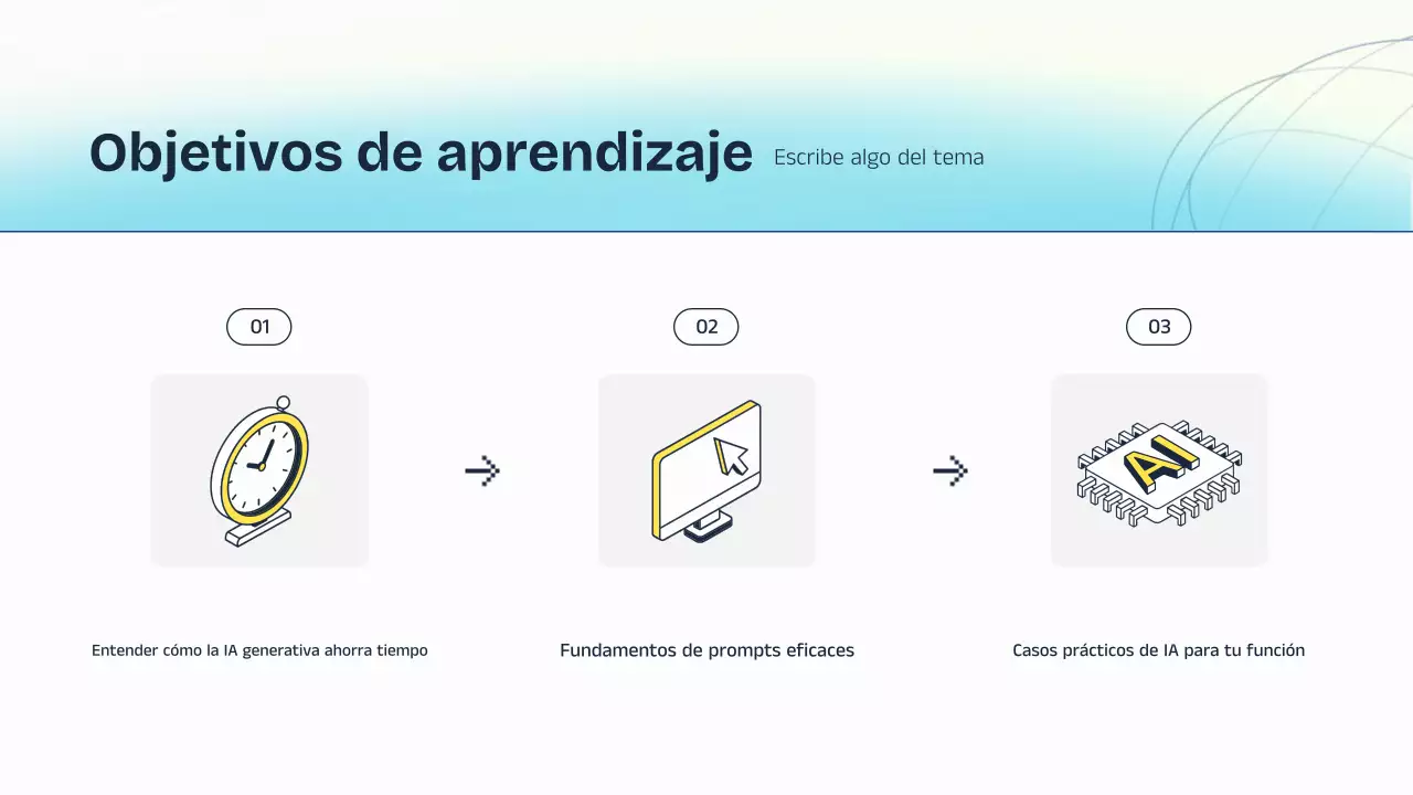 Presentación de la conferencia sobre IA azul y amarilla