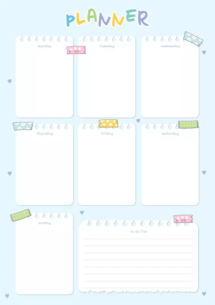 cute planner schedule