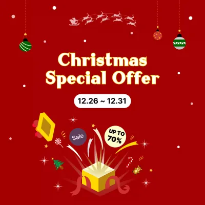 빨강색의 강렬한 크리스마스 연말 세일