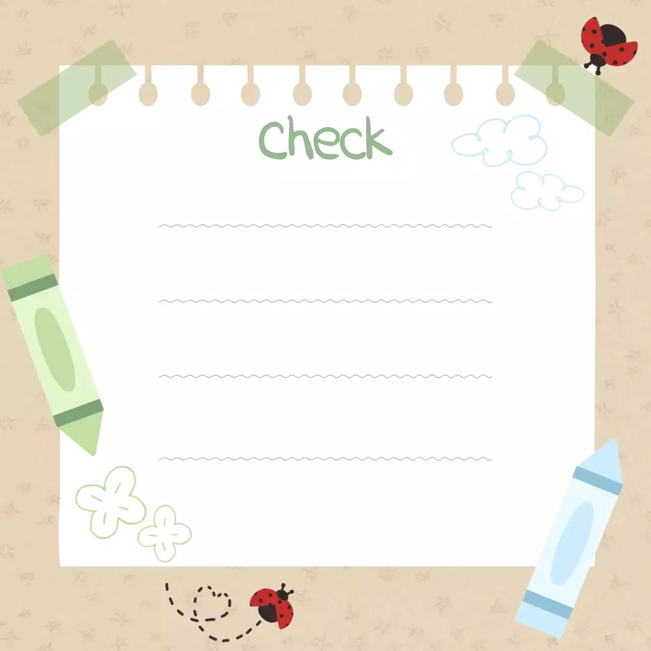 베이지 아기자기한 스케치북