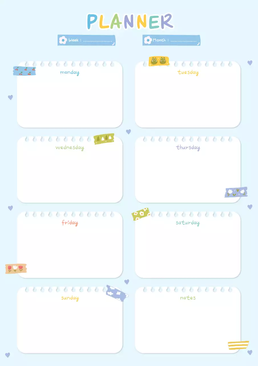 cute weekly planner