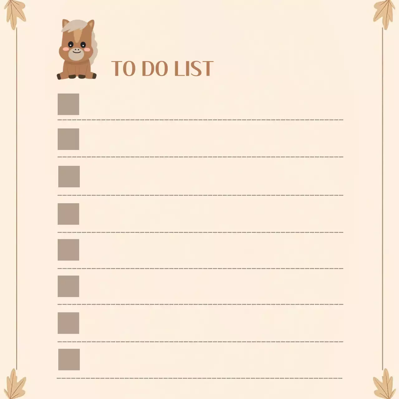 베이지 귀여운 할일 포토프레임