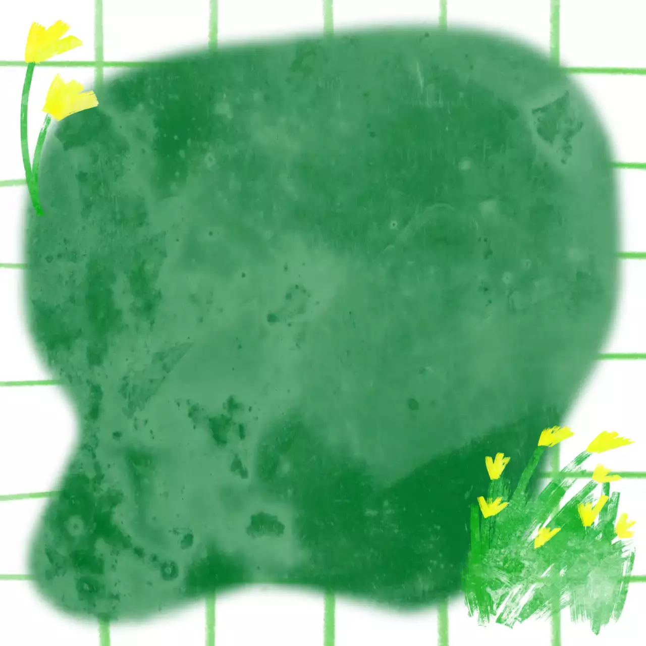 desain pola bunga hijau