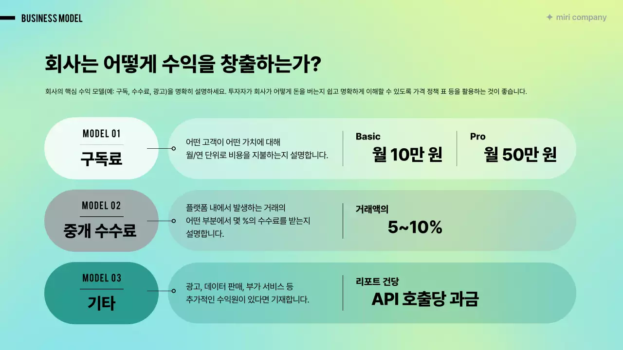 연두 모던 비즈니스 기획서