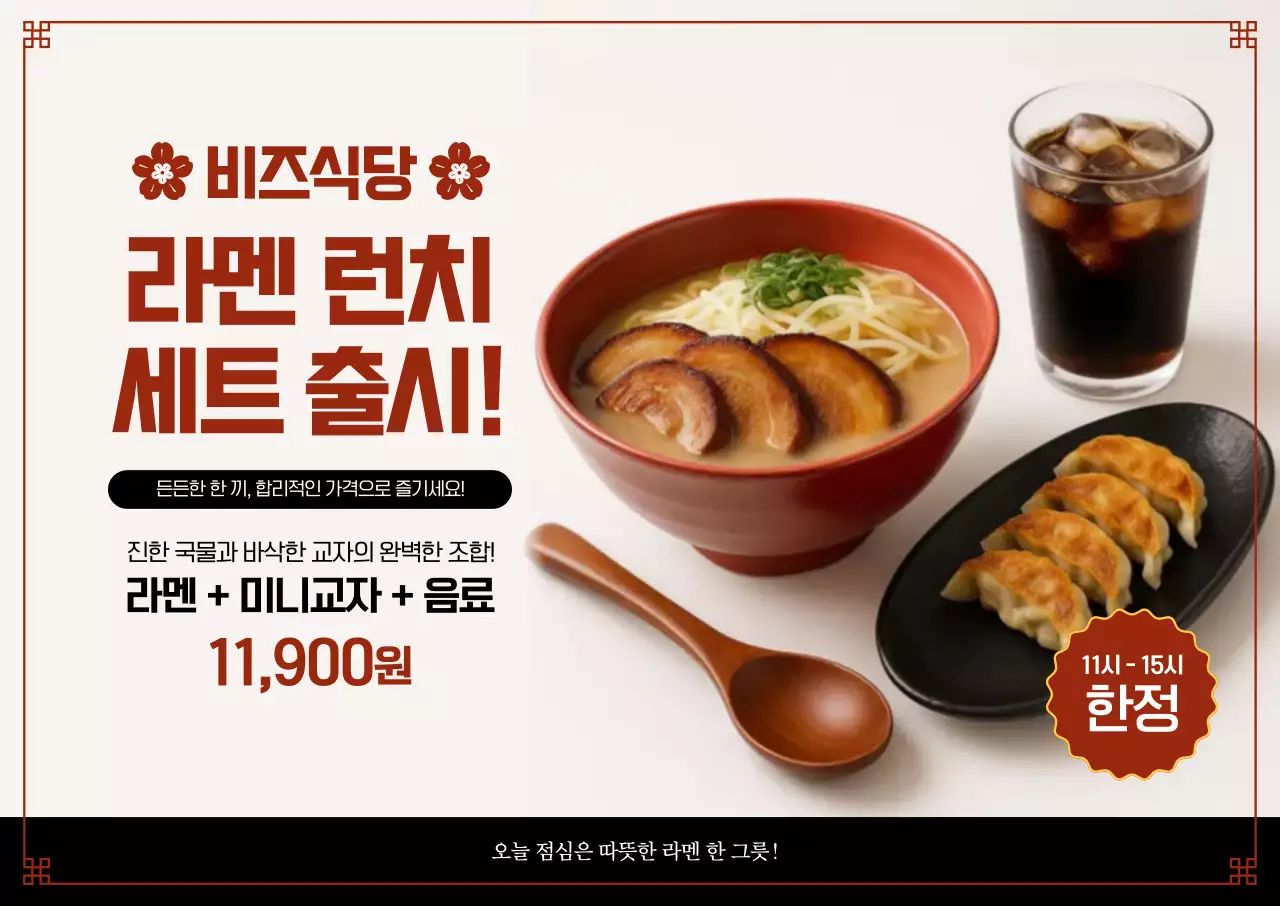 빨강 심플 음식 광고