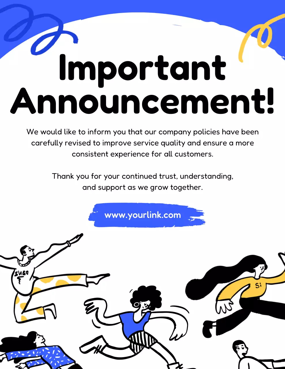 Blue Modern Announcement Notice