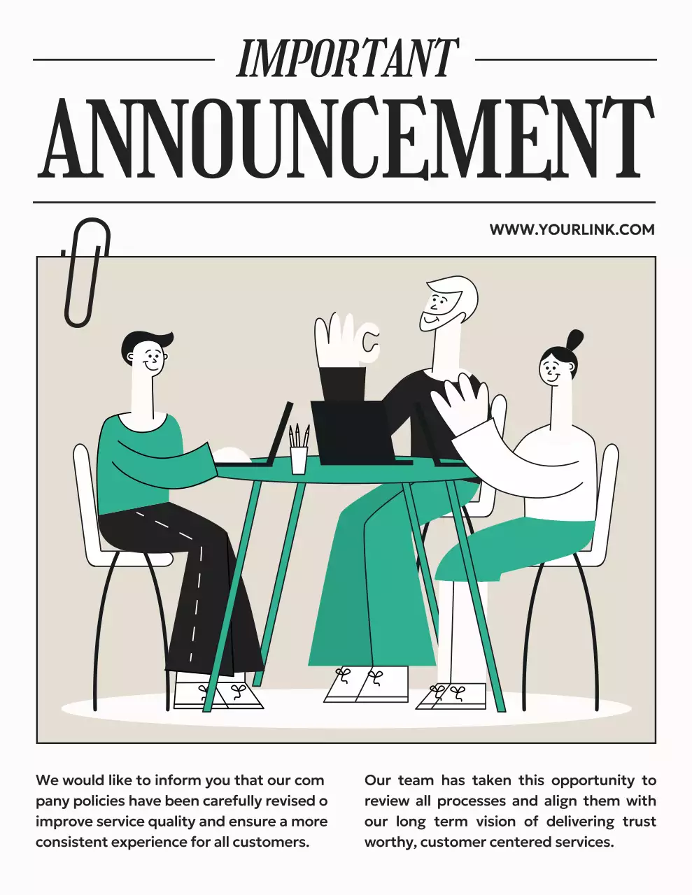 베이지색 모던 비즈니스 공지