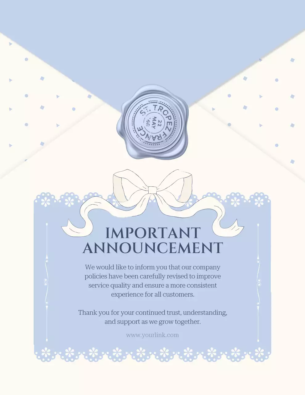 Blue Elegant Announcement Notice