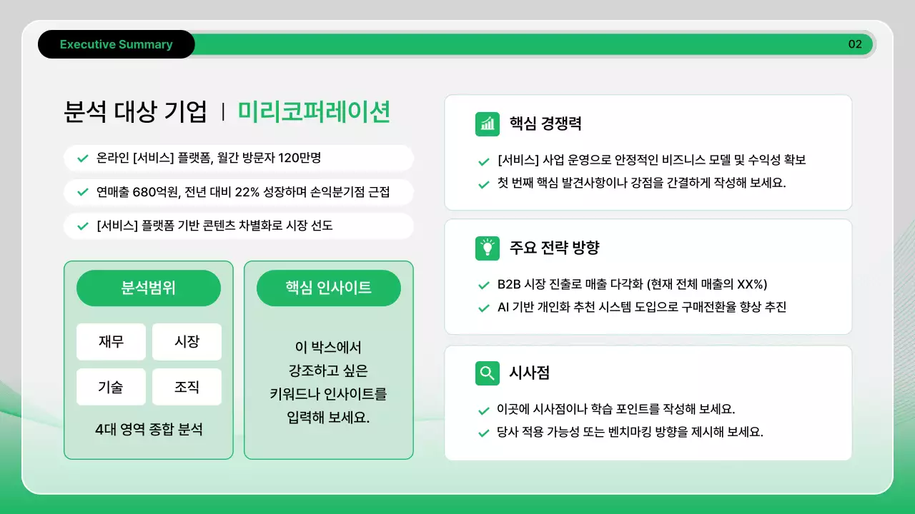 초록 모던 분석 보고서