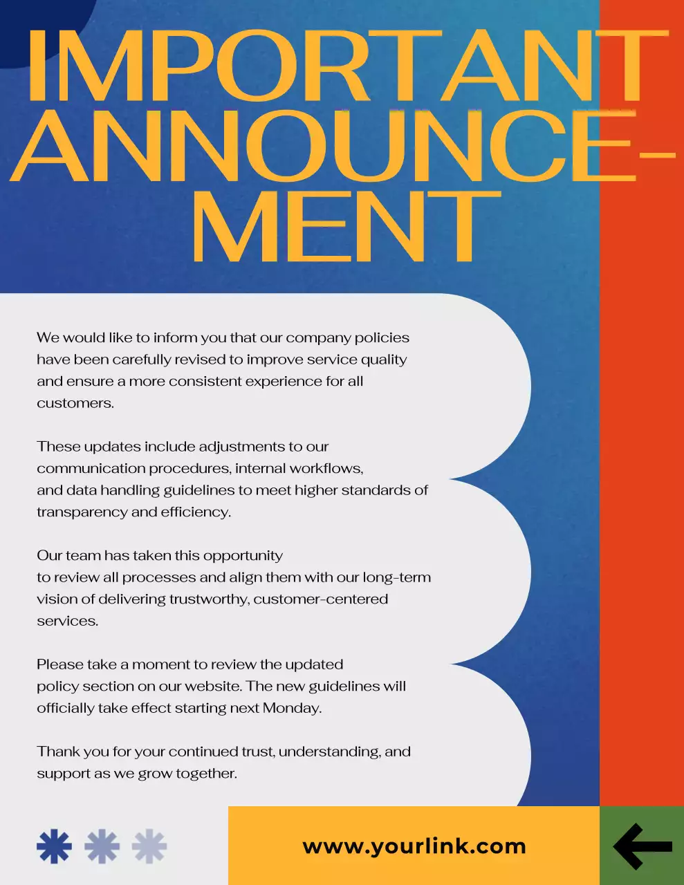 Blue Modern Announcement Notice