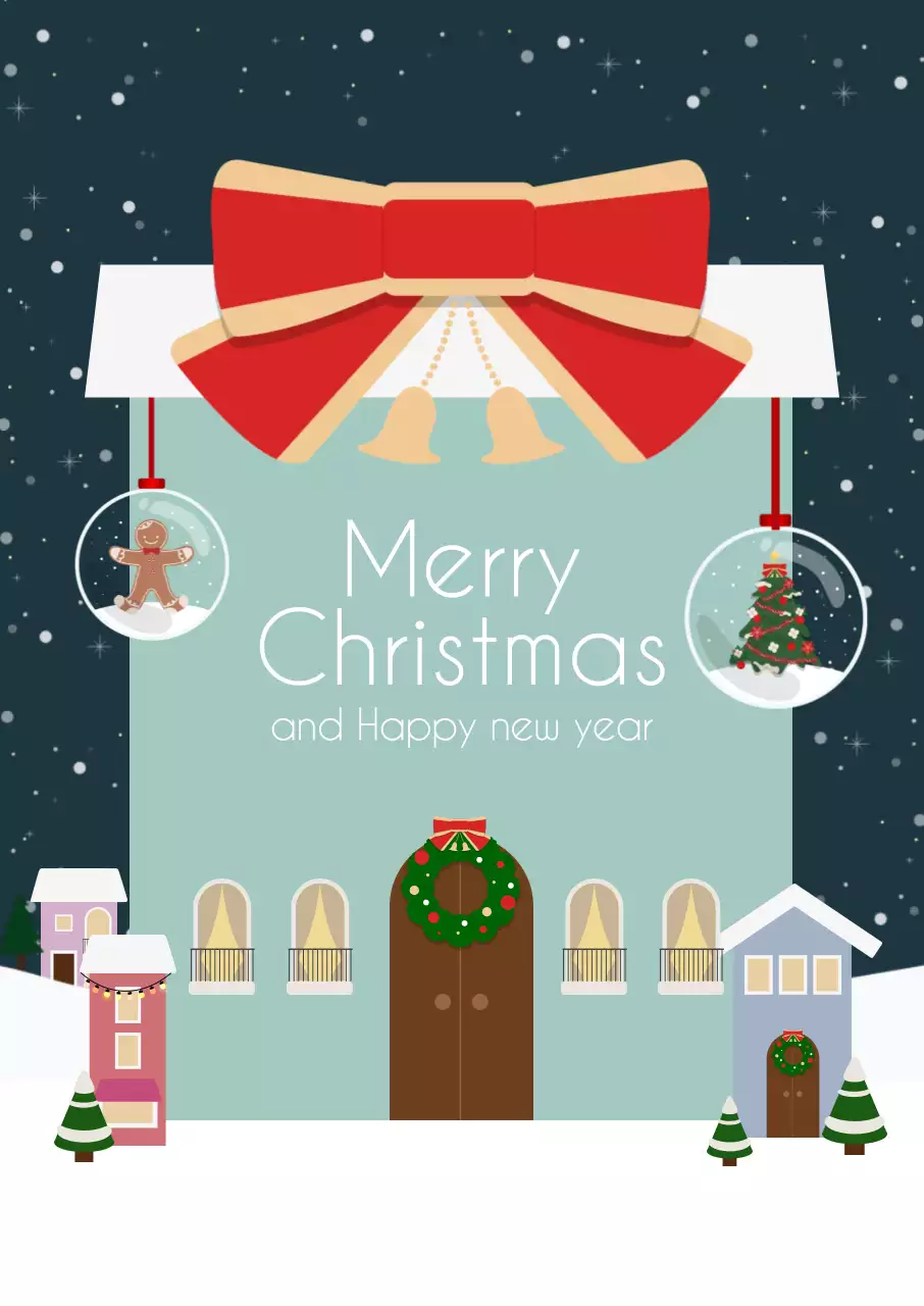 초록 아기자기한 크리스마스 카드