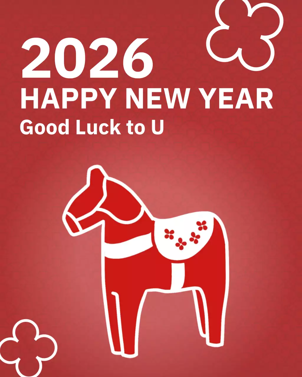 빨강 심플 달라호스 새해 인사