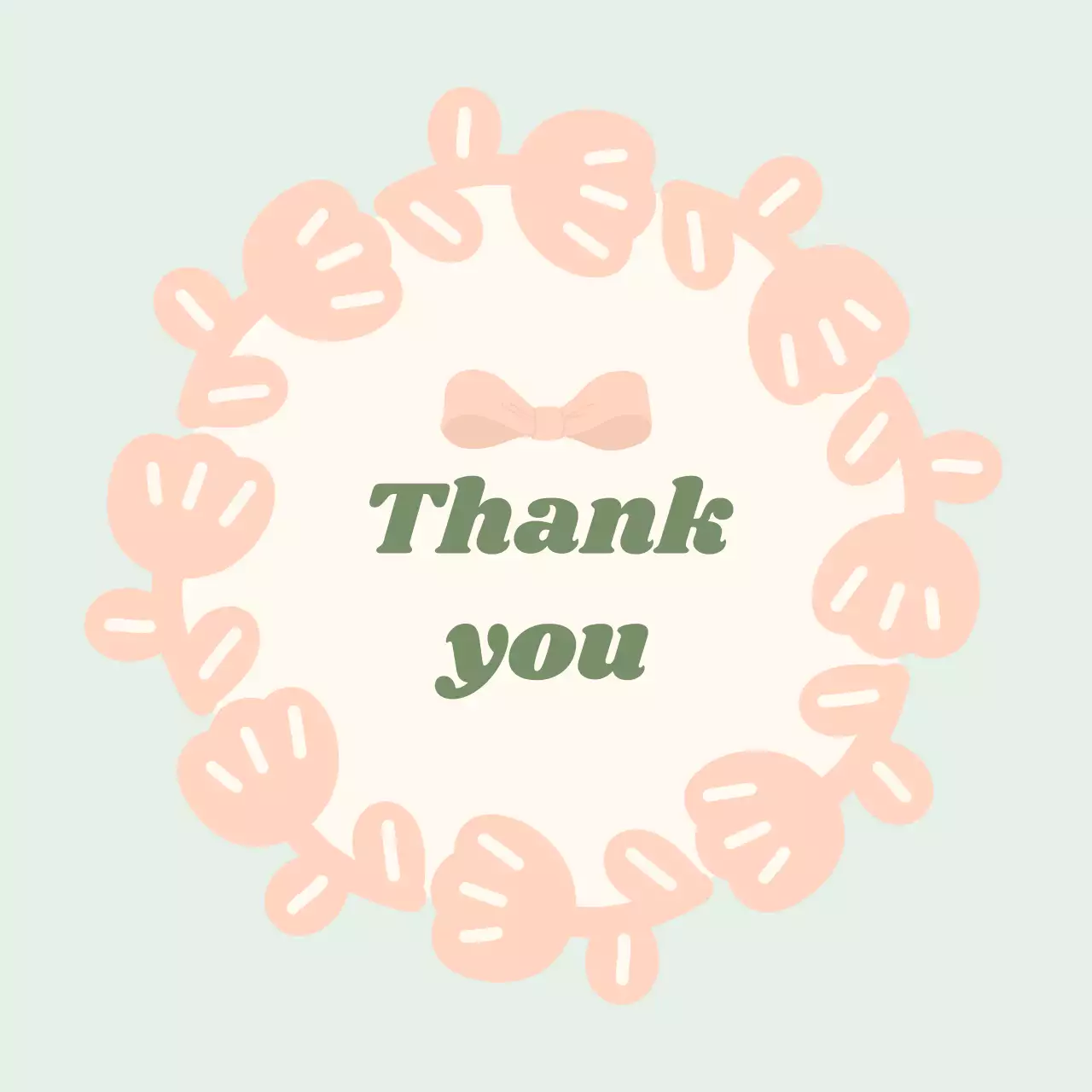 파스텔그린 따뜻함 감사 인사