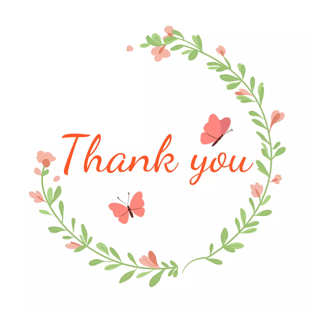 주황색의 아기자기한 감사인사 드림