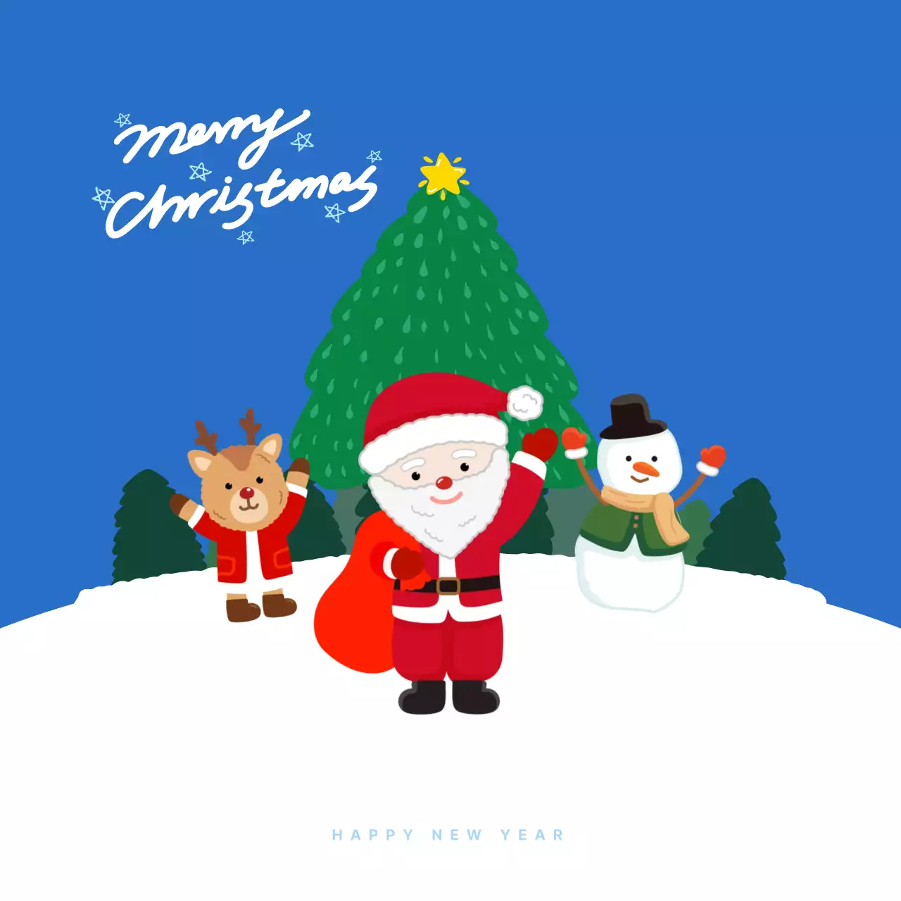 파랑과 빨강의 아기자기한 크리스마스 배너