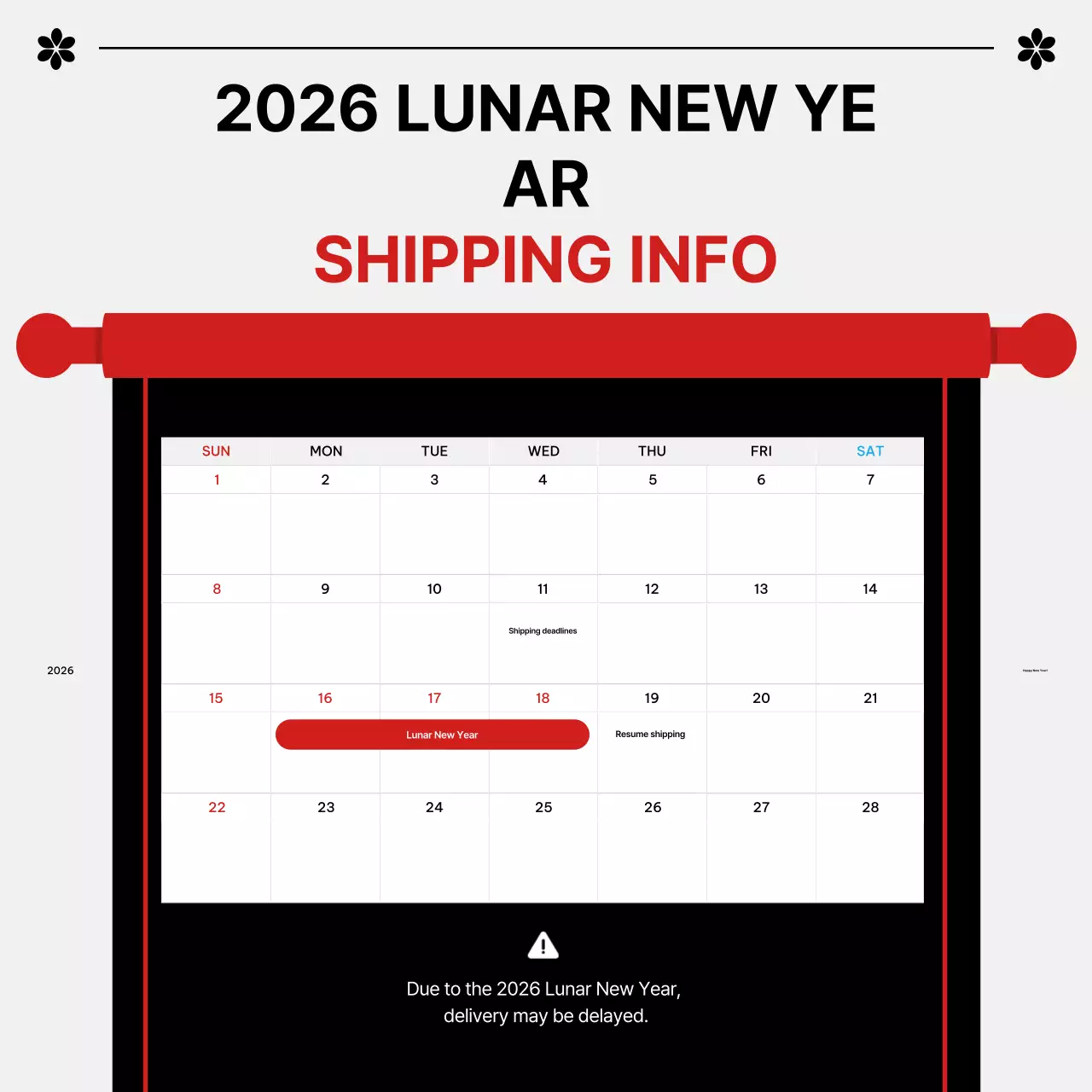 Promoção de Ano Novo Simples Vermelha