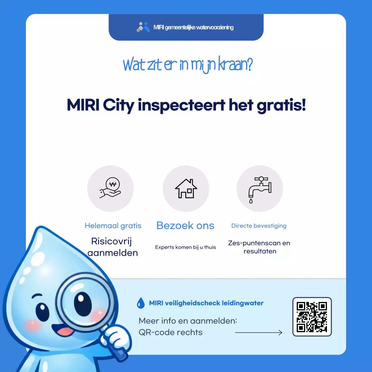 Handleiding voor het testen van blauw schoon kraanwater