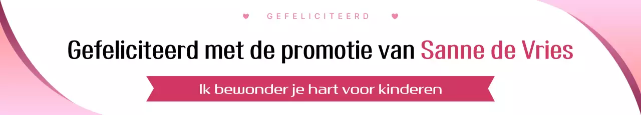 Roze Eenvoudige Promotie Gefeliciteerd
