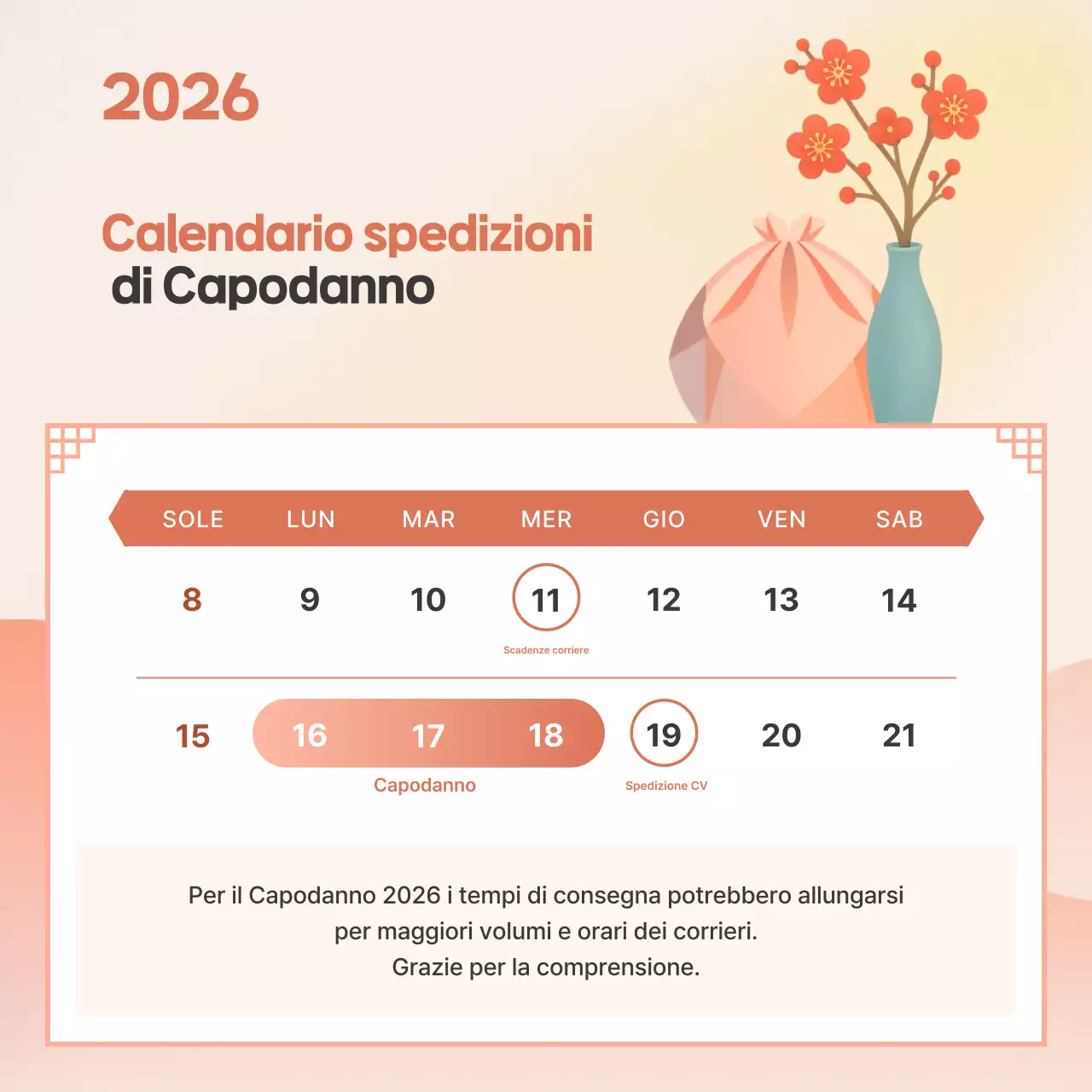 Promozione tradizionale di Capodanno arancione
