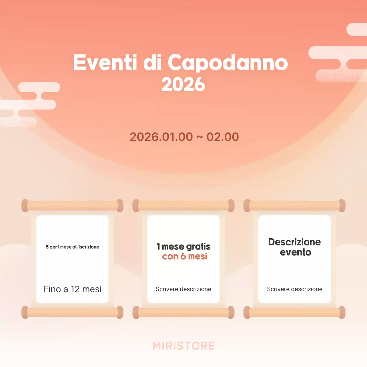 Promozione tradizionale di Capodanno arancione
