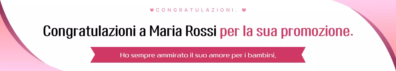 Congratulazioni per la promozione semplice rosa