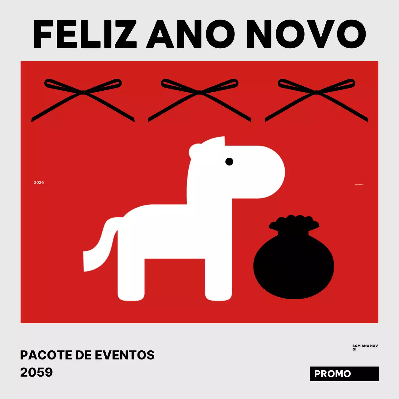Promoção de Ano Novo Simples Vermelha