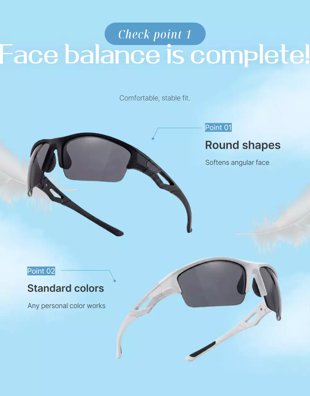 Iklan Kacamata Hitam Modern Warna Biru Langit