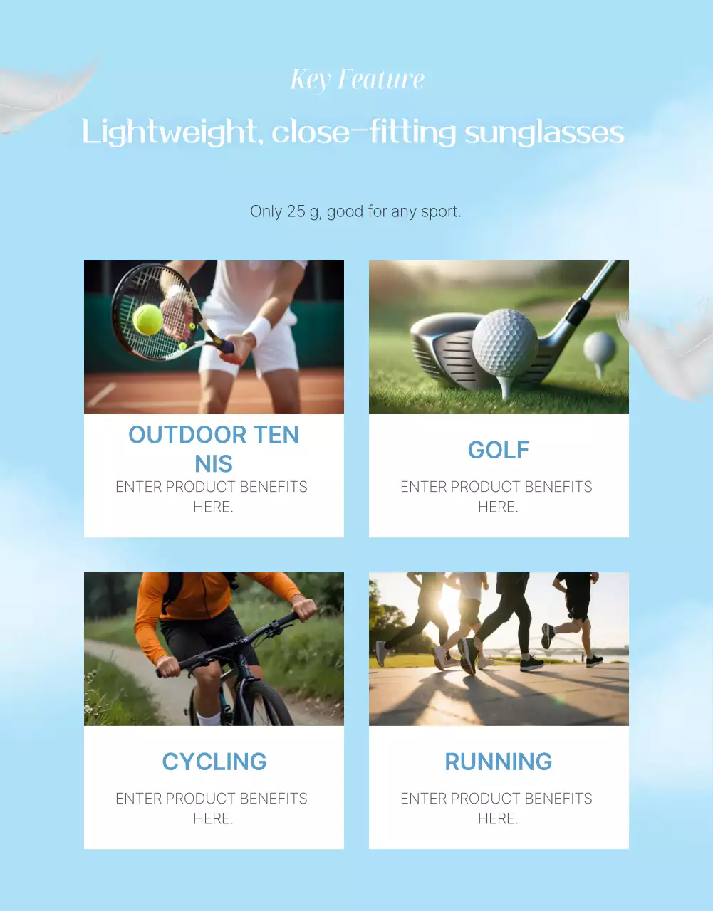 Iklan Kacamata Hitam Modern Warna Biru Langit